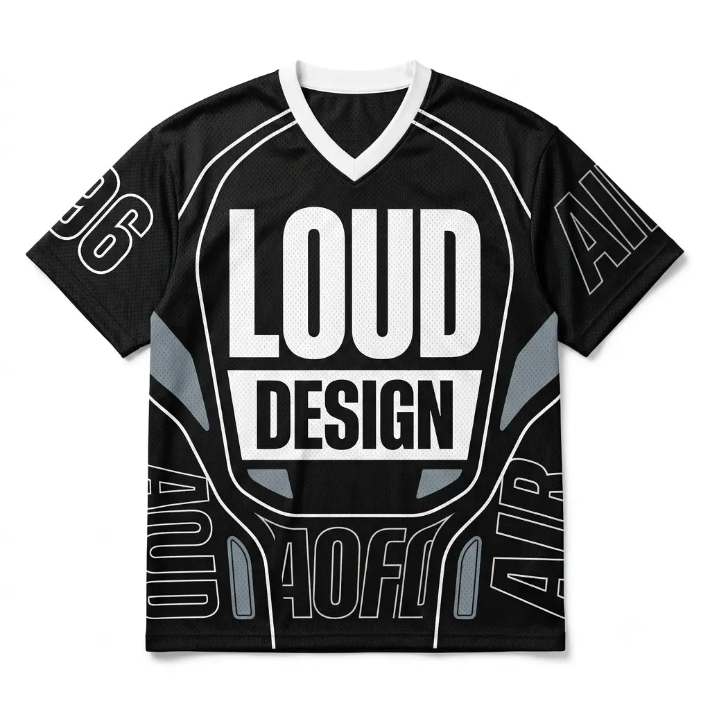 Loud Of Design Mesh Jersey Matching Air More Uptempo 96 Black White 2026 Jersey