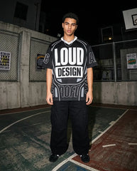 Loud Of Design Mesh Jersey Matching Air More Uptempo 96 Black White 2026 Jersey