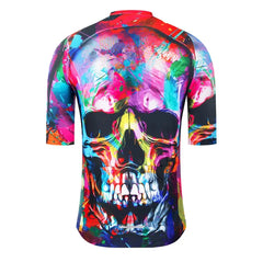 Men's MTB Skull Watercolor Cycling Jersey Short Sleeve - Quick-Dry Mountain & Road Bike Shirt MCJSS3498
