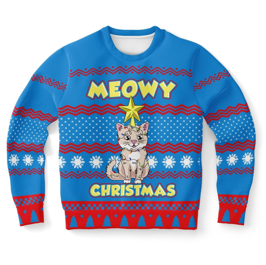 Meowy Christmas Sweater – Funny Ugly Holiday Sweatshirt