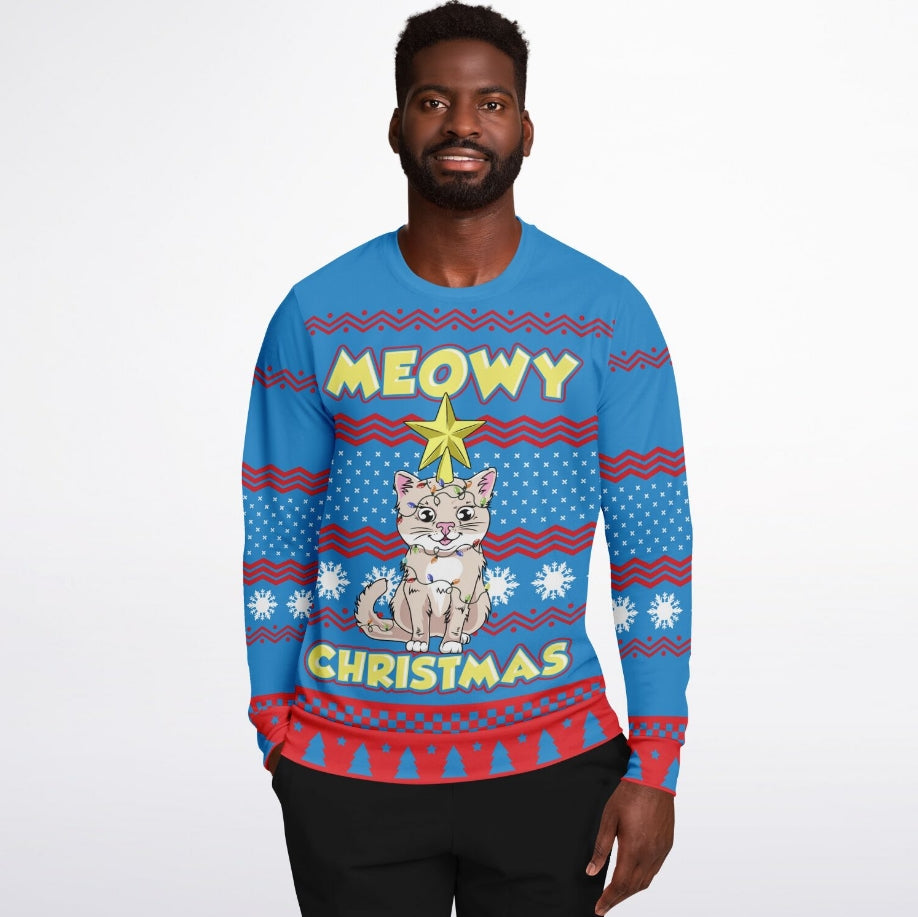 Meowy Christmas Sweater – Funny Ugly Holiday Sweatshirt