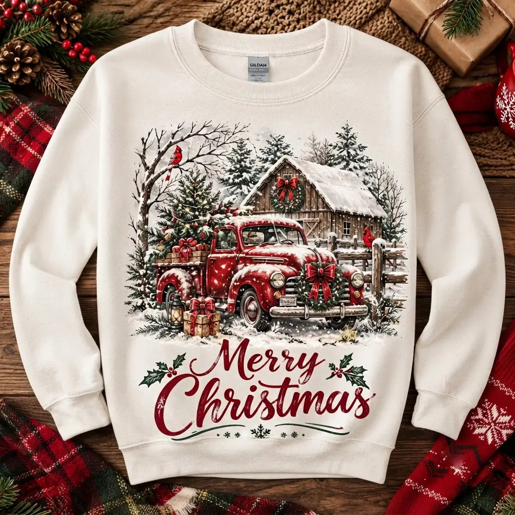 Merry Christmas Tree Farm Sweater – Funny Holiday Sweatshirt