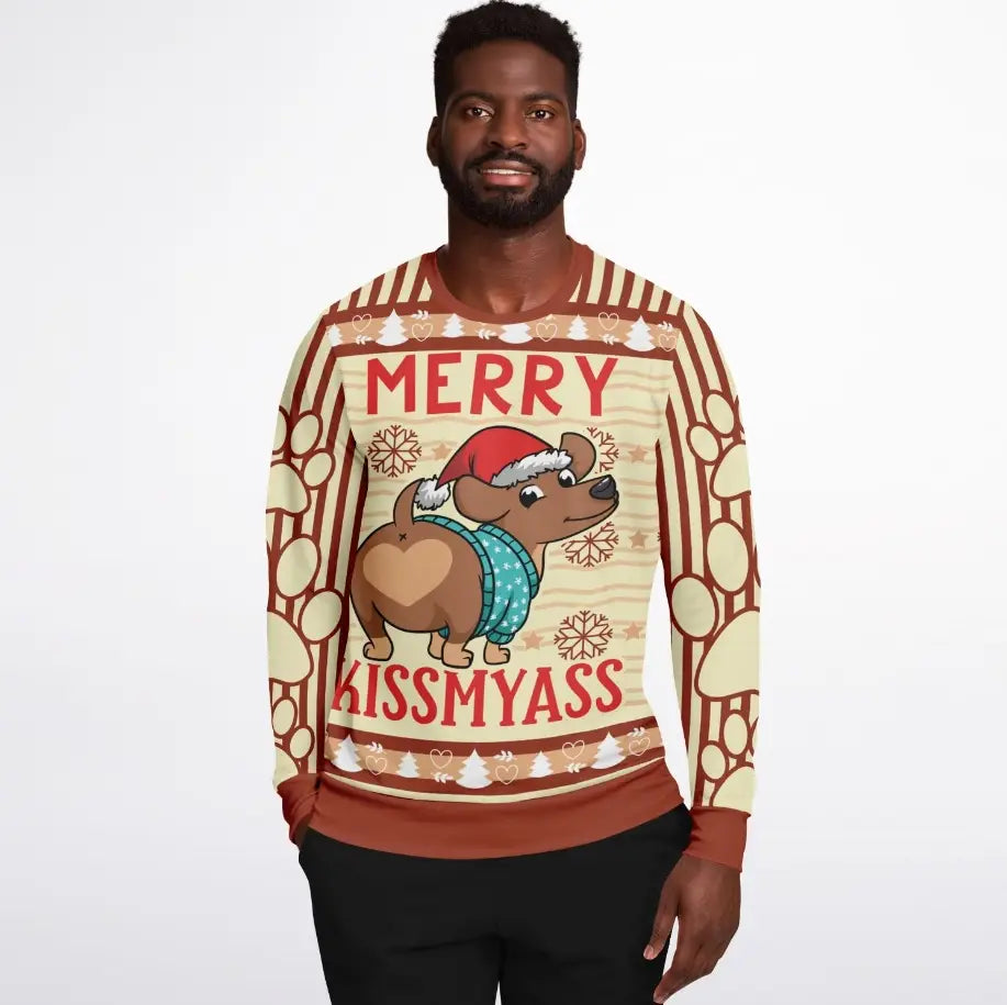 Merry Kissmyass Christmas Sweater – Funny Ugly Holiday Sweatshirt