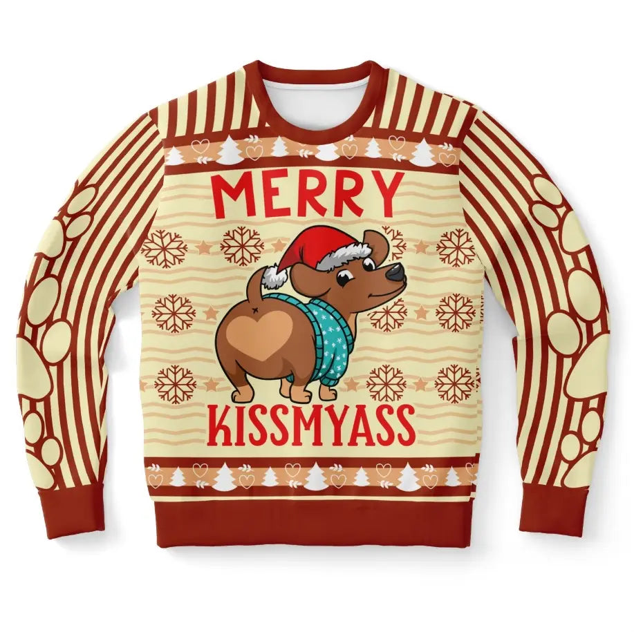 Merry Kissmyass Christmas Sweater – Funny Ugly Holiday Sweatshirt