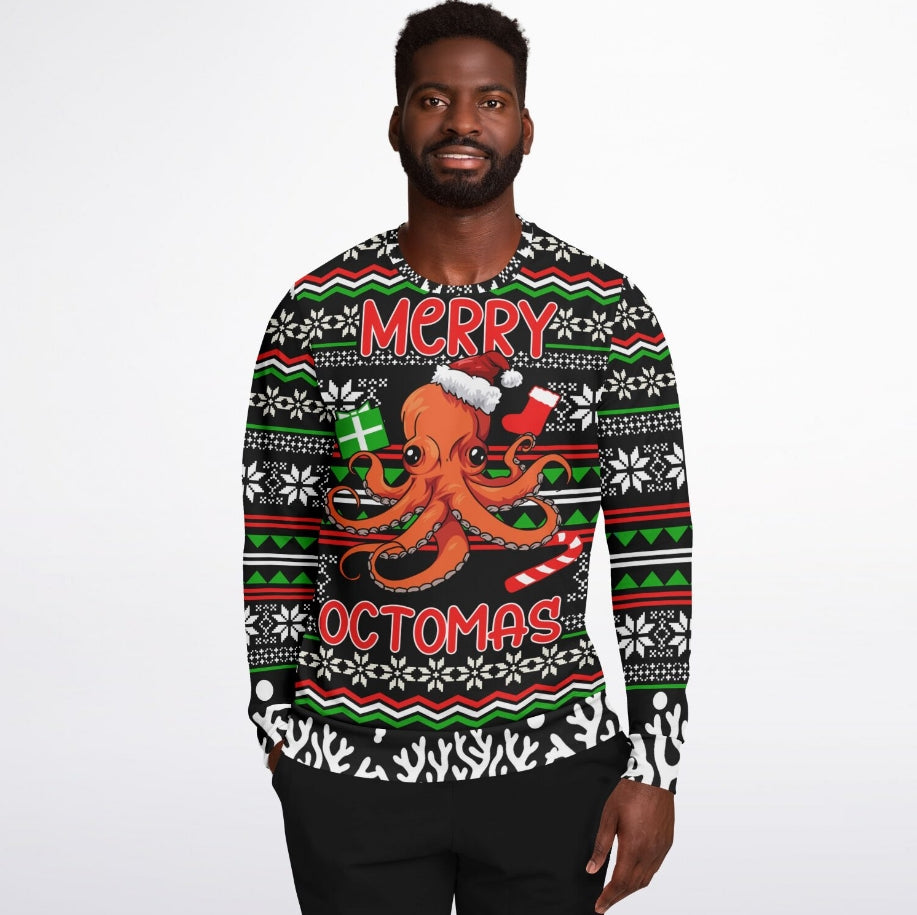 Merry Octomas Christmas Sweater – Funny Ugly Holiday Sweatshirt