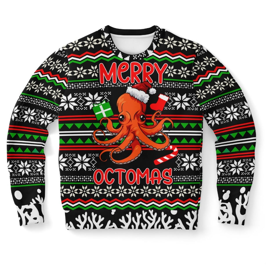 Merry Octomas Christmas Sweater – Funny Ugly Holiday Sweatshirt
