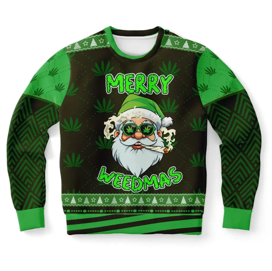 'Merry Weedmas' Funny Santa Ugly Christmas Sweater