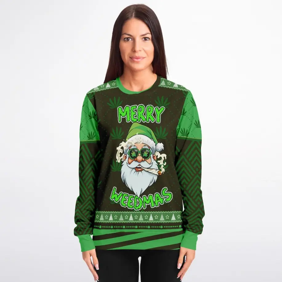 'Merry Weedmas' Funny Santa Ugly Christmas Sweater