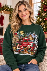 Mockup nữ US mặc sweatshirt