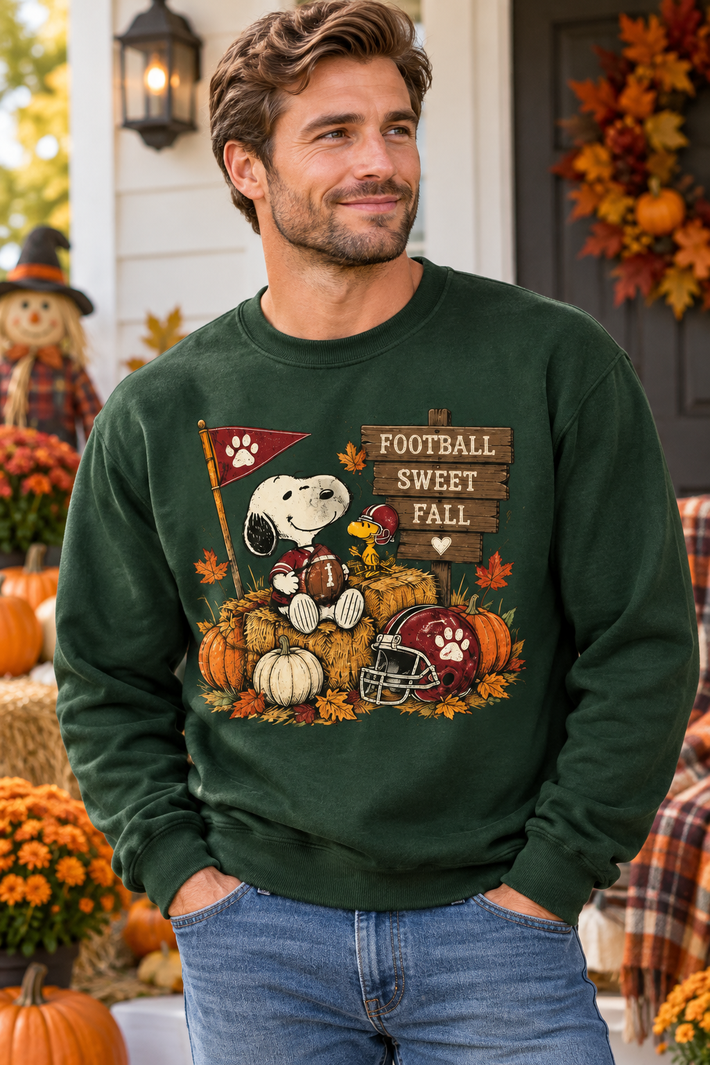 Mockup nam US mặc sweatshirt