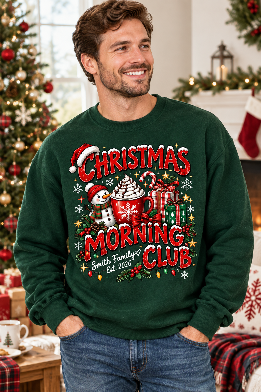 Mockup nam US mặc sweatshirt