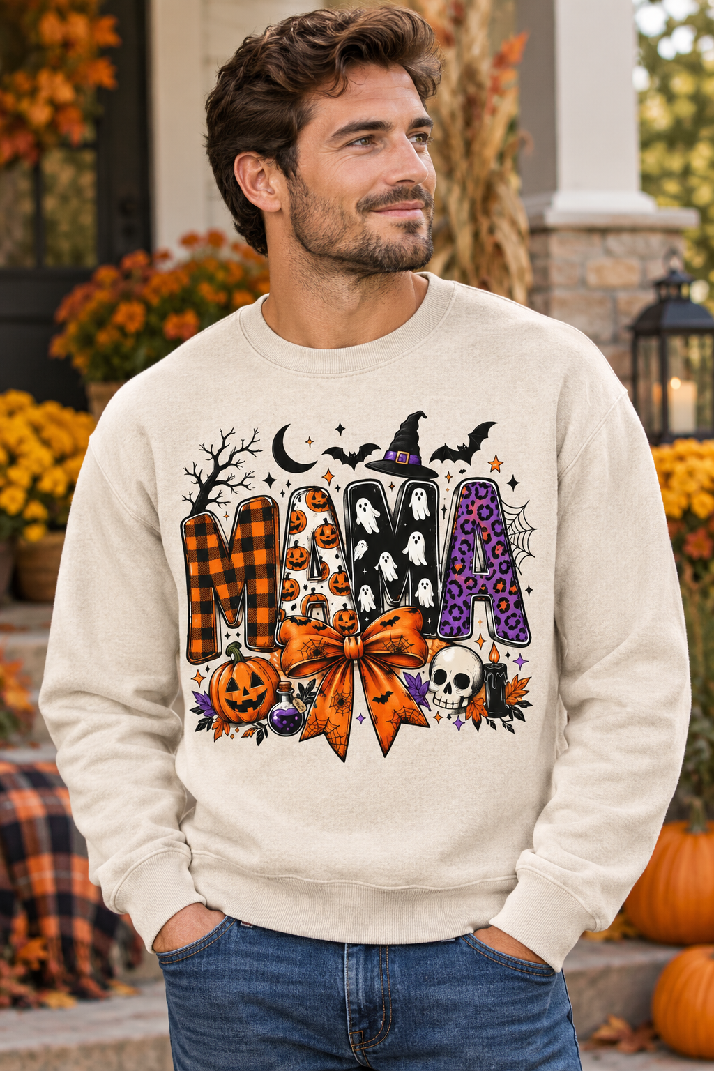 Mockup nam US mặc sweatshirt