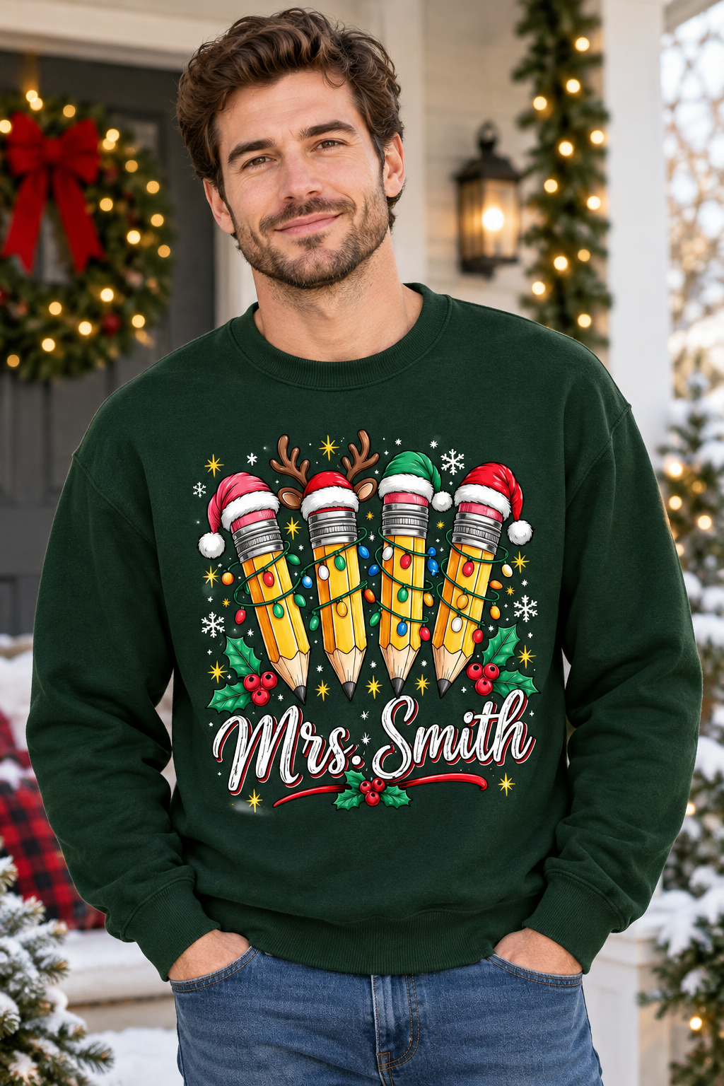 Mockup nam US mặc sweatshirt