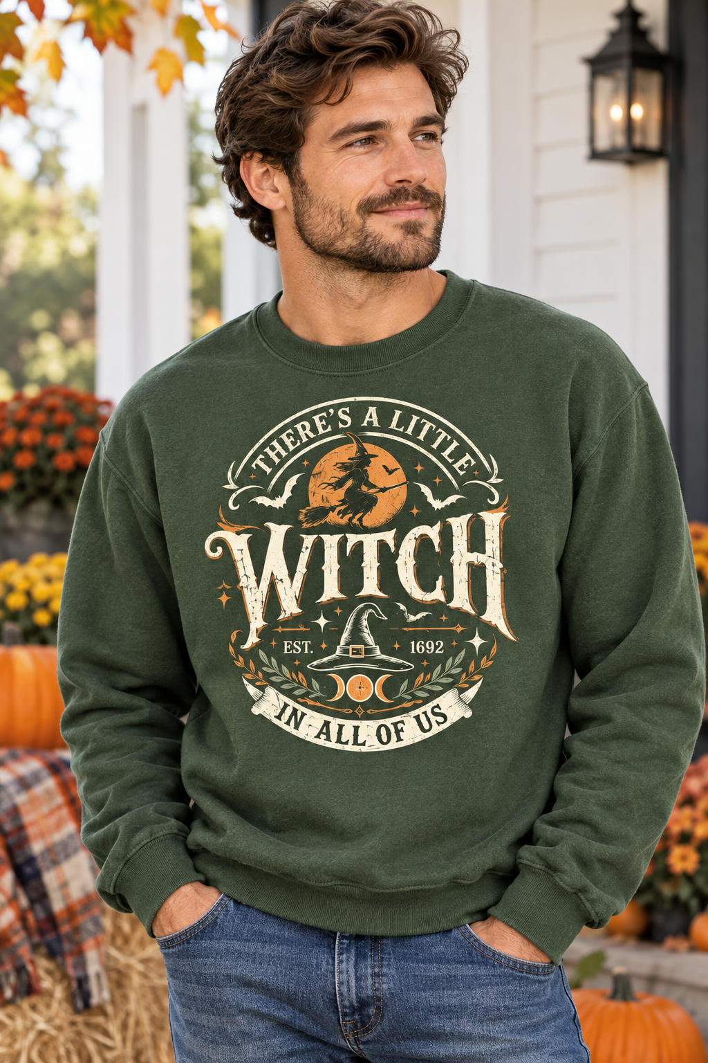Mockup nam US mặc sweatshirt