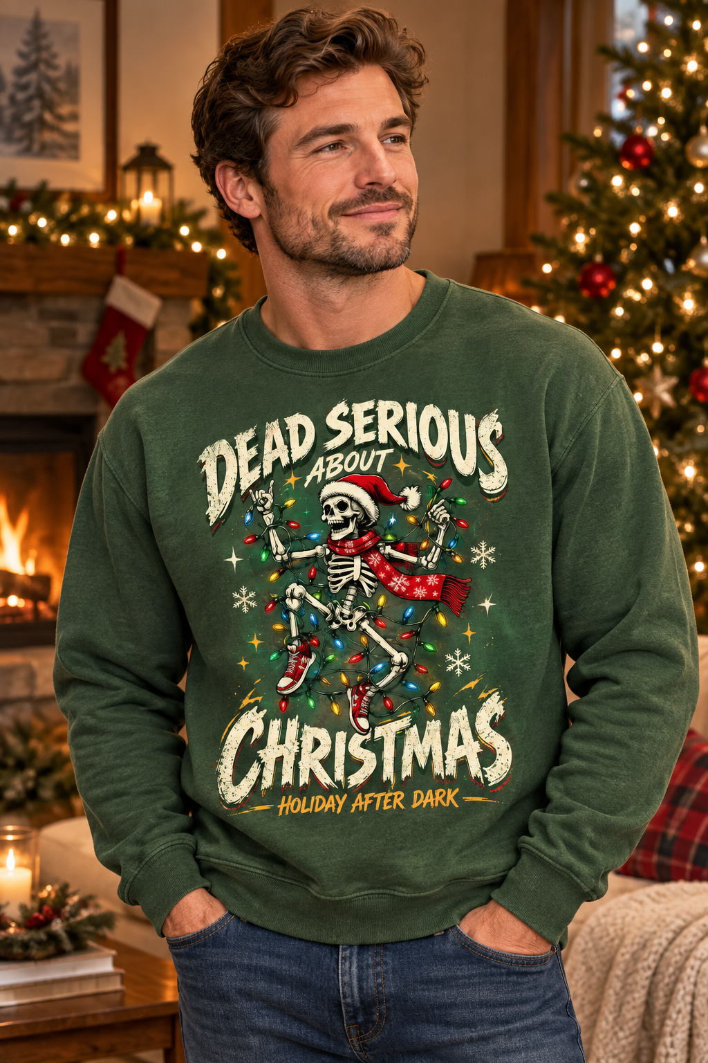 Mockup nam US mặc sweatshirt