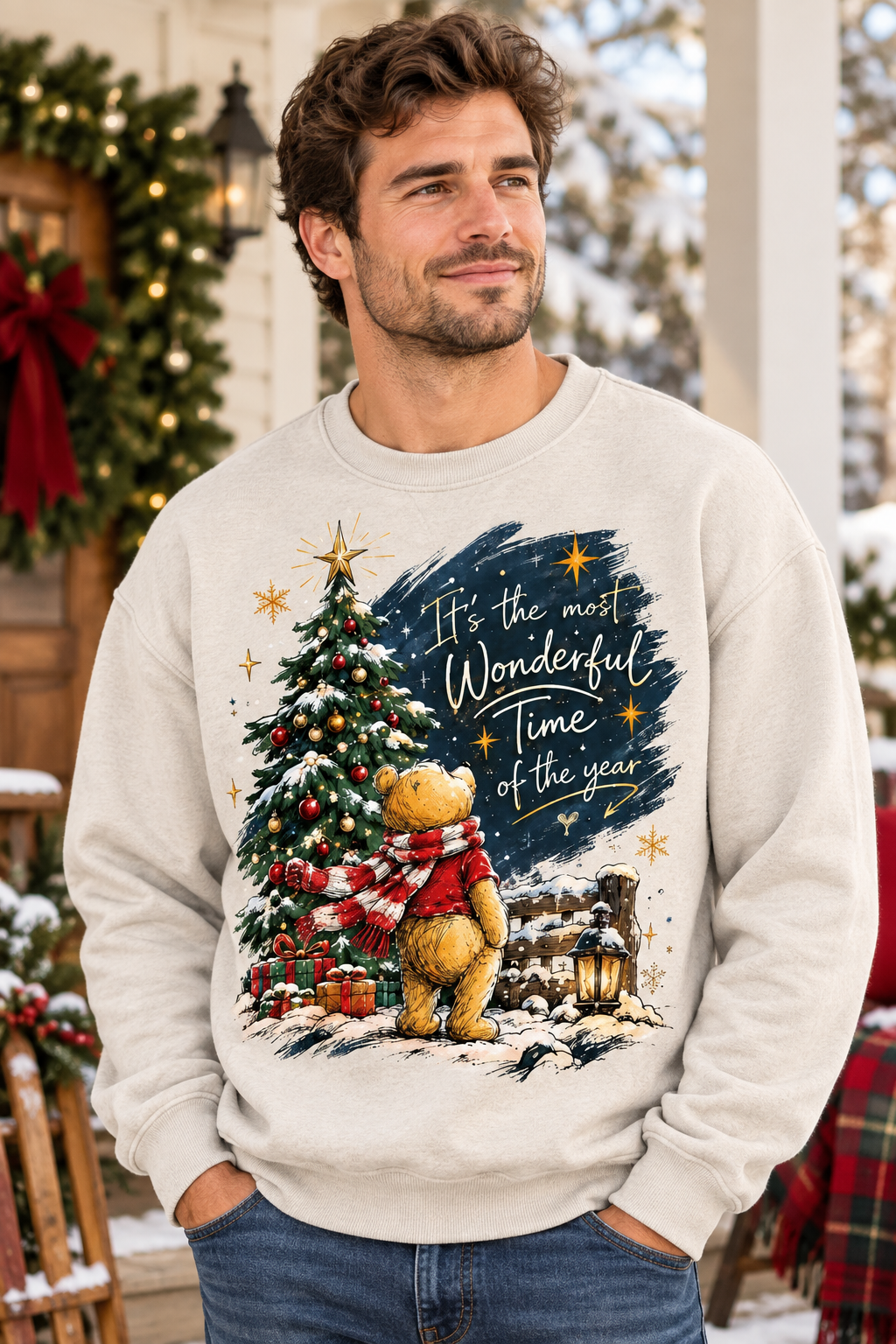 Mockup nam US mặc sweatshirt