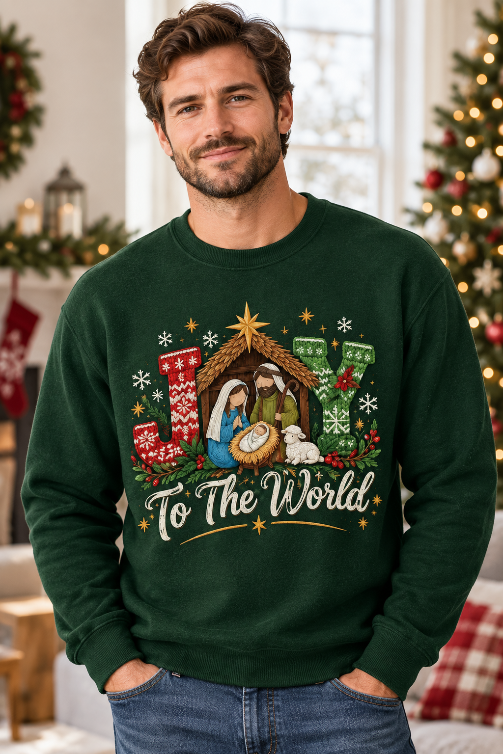 Mockup nam US mặc sweatshirt