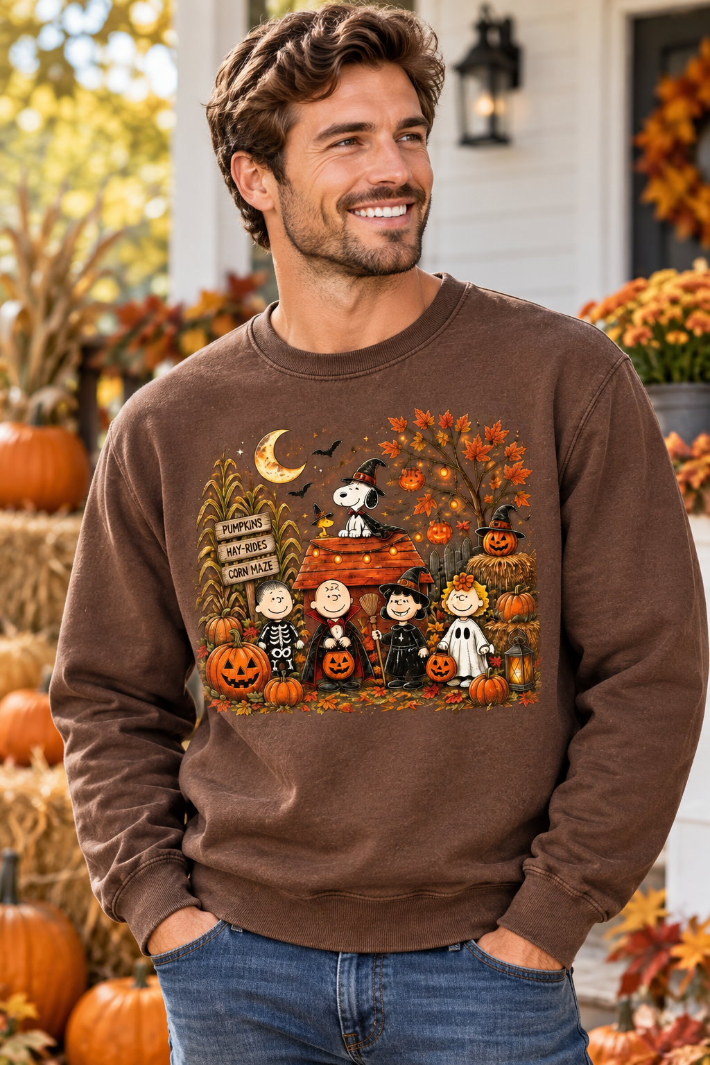 Mockup nam US mặc sweatshirt