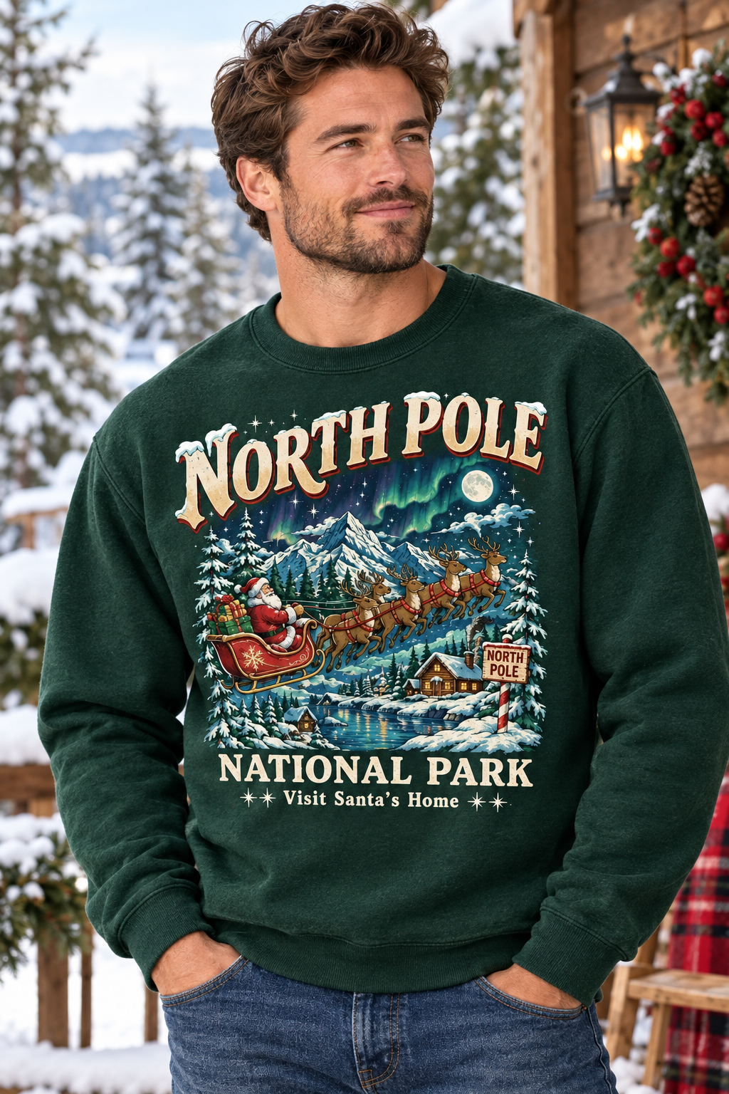 Mockup nam US mặc sweatshirt