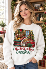 Mockup người mẫu nữ mặc áo All Booked For Christmas Golden