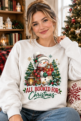Mockup người mẫu nữ mặc áo All Booked For Christmas