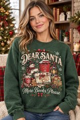 Mockup người mẫu nữ mặc áo Dear Santa More Book Please