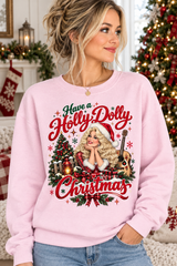 Mockup người mẫu nữ mặc áo Have a Holly Dolly