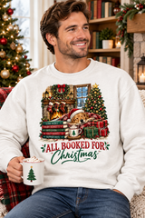 Mockup người mẫu nam mặc áo All Booked For Christmas Golden