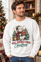 Mockup người mẫu nam mặc áo All Booked For Christmas