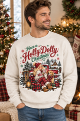 Mockup người mẫu nam mặc áo Have A Holly Dolly Christmas And Best Golden