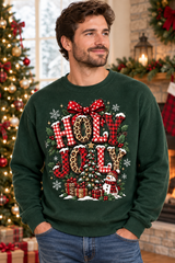 Mockup người mẫu nam mặc áo Holly Jolly Christmas Tree