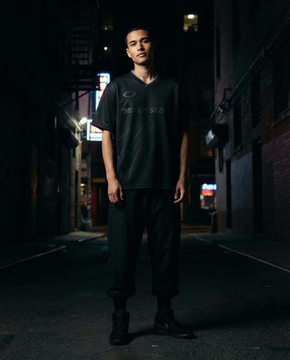Move In Silence Mesh Football Jersey Inspired by Air Jordan 4 Black Cat Jersey