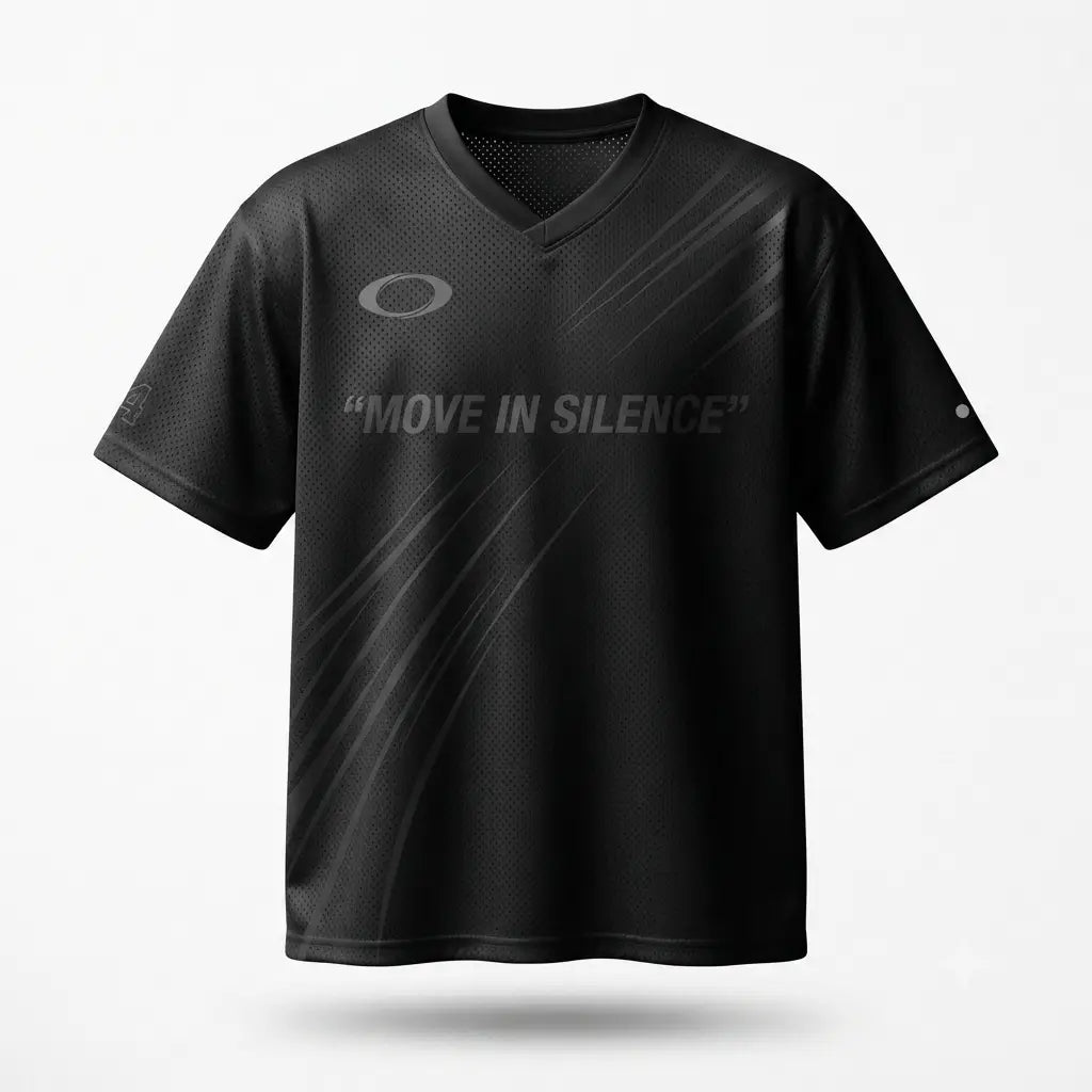 Move In Silence Mesh Football Jersey Inspired by Air Jordan 4 Black Cat Jersey
