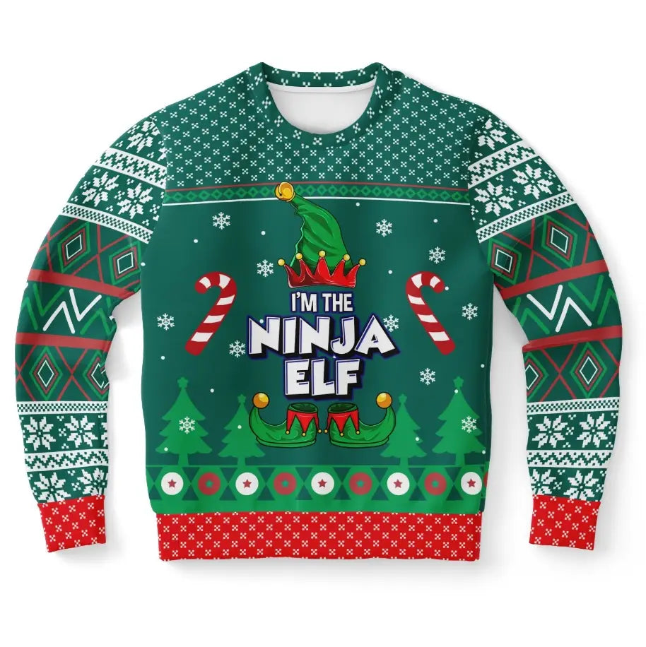 Ninja Elf Ugly Christmas Sweater