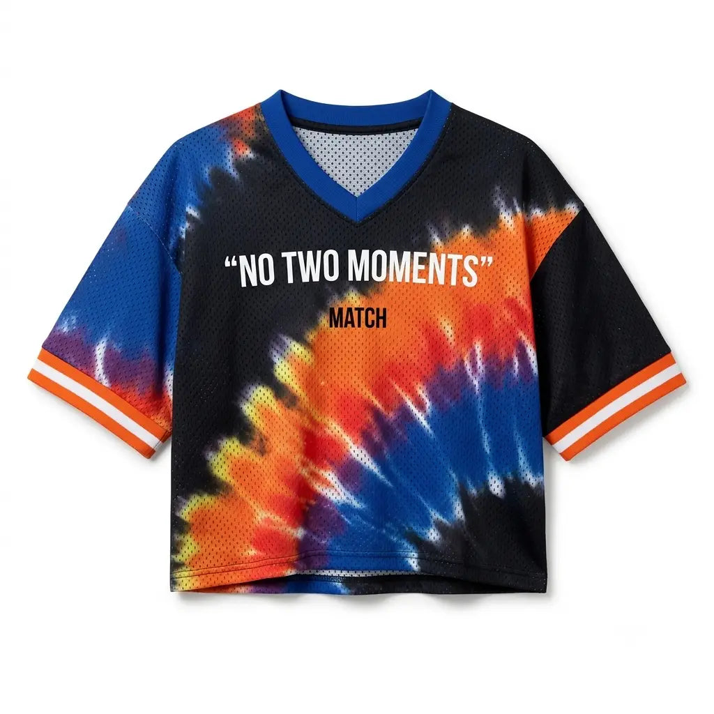 No Two Moments Women Crop Top Mesh Jersey Inspired by Zoom Kobe 5 Protro EYBL Tie Dye Jersey