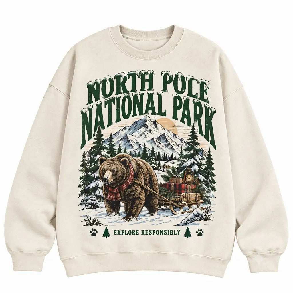 North Pole Nation Park Explore Christmas Sweater – Funny Holiday Sweatshirt