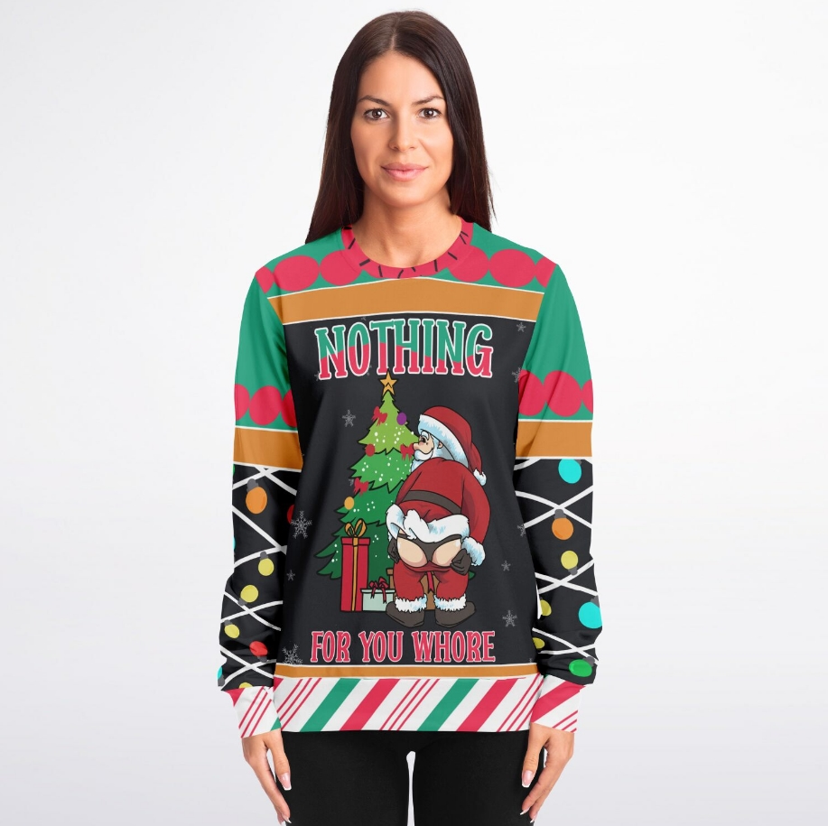 'Nothing for You' Naughty Santa Christmas Sweater – Funny Ugly Holiday Sweatshirt