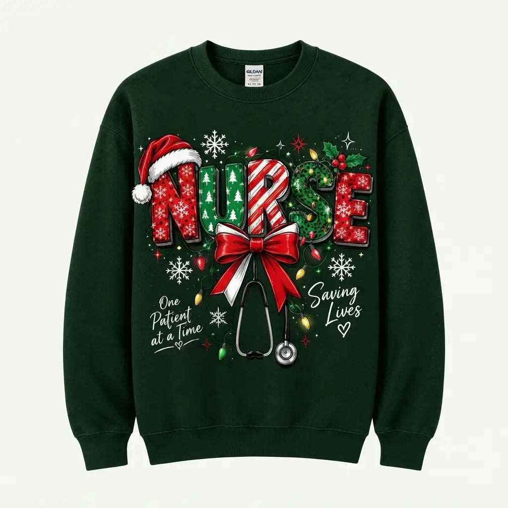 Nurse Saving Lives Christmas Sweater – Funny Holiday Sweatshirt