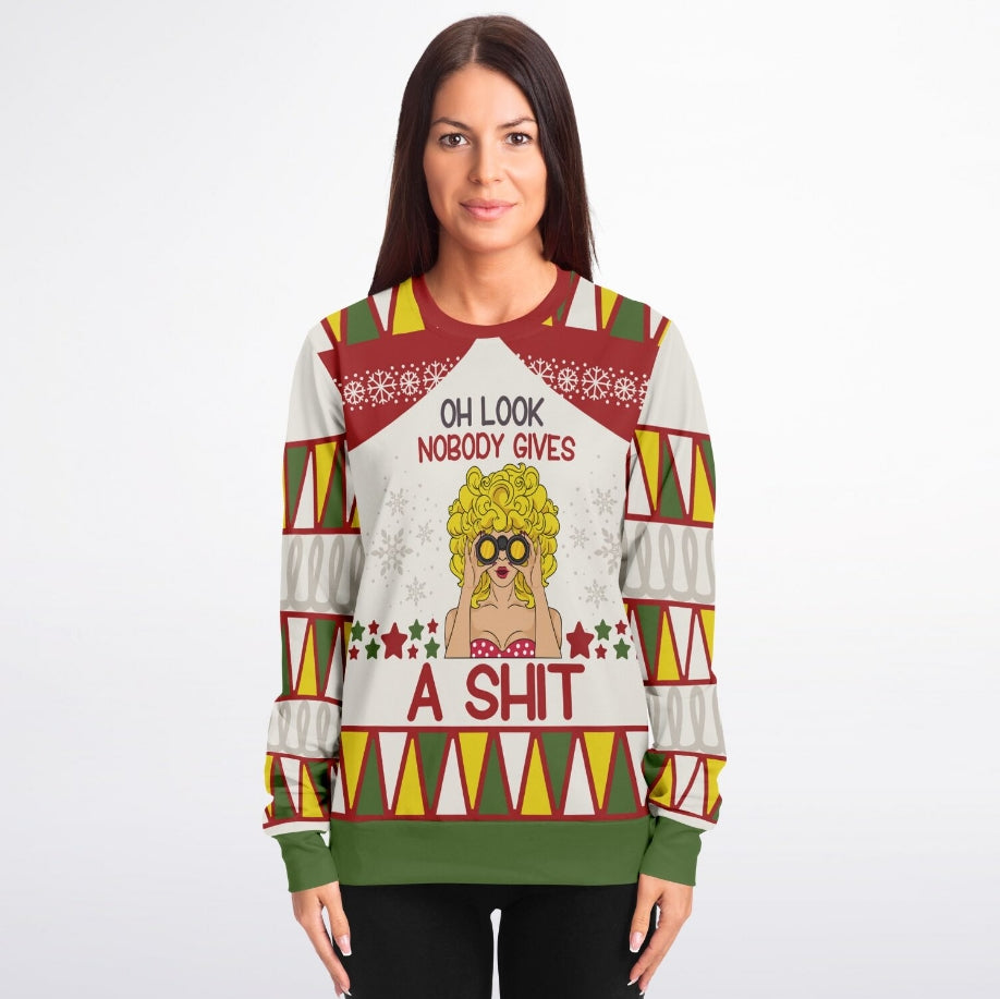 Oh Look, Nobody Gives A Sht Christmas Sweater – Funny Ugly Holiday Sweatshirt