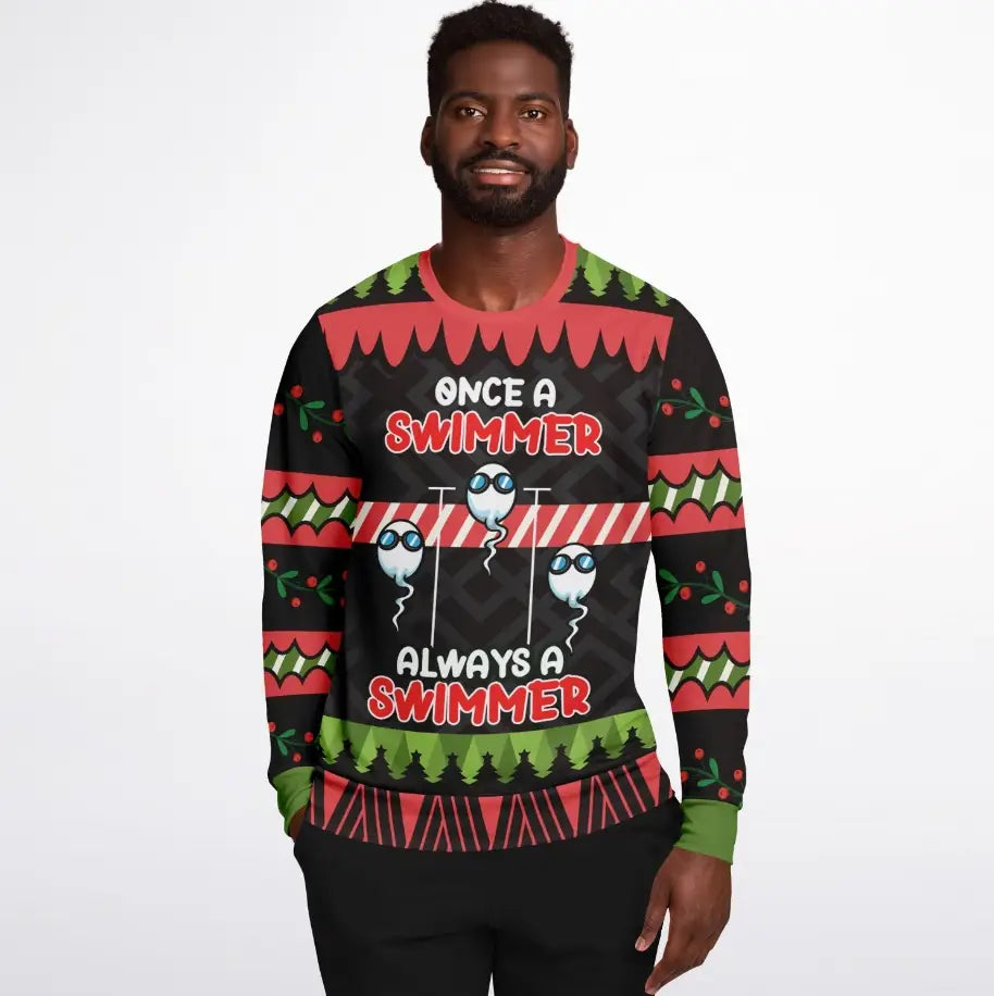 Once a Swimmer, Always a Swimmer Ugly Christmas Sweater
