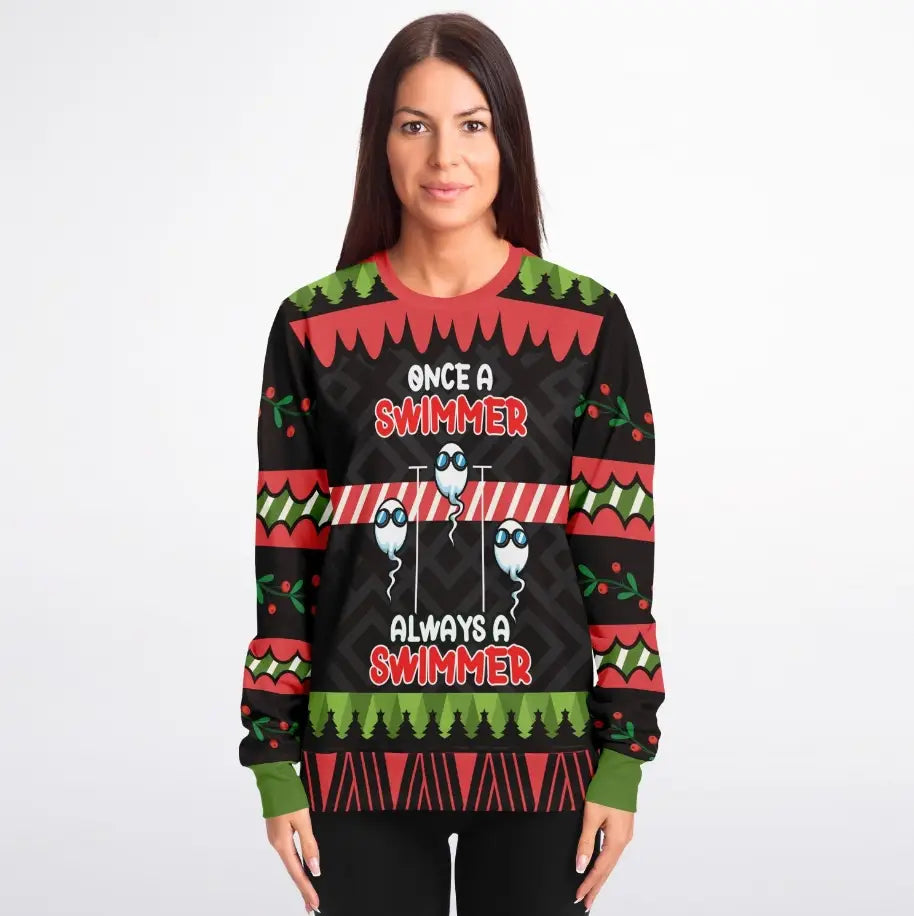 Once a Swimmer, Always a Swimmer Ugly Christmas Sweater