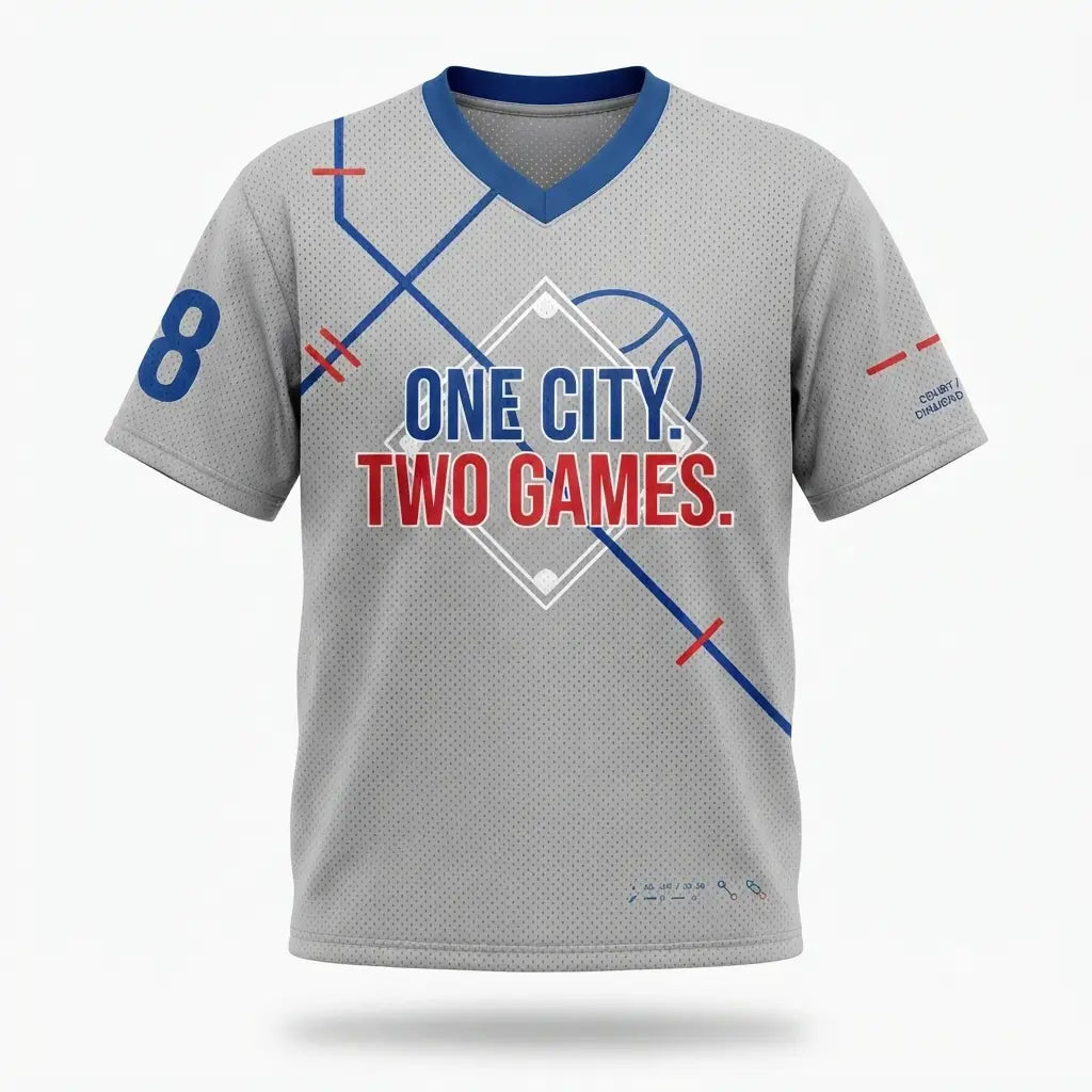 One City Two Games Mesh Football Jersey Inspired by Zoom Kobe 5 Protro Dodgers Jersey