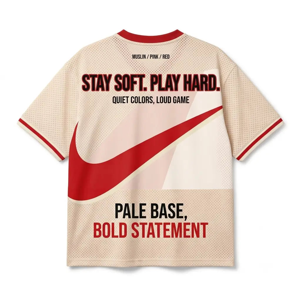 Pale Base, Bold Statement Mesh Football Jersey Inspired by Travis Scott x Air Jordan 1 Shy Pink Jersey