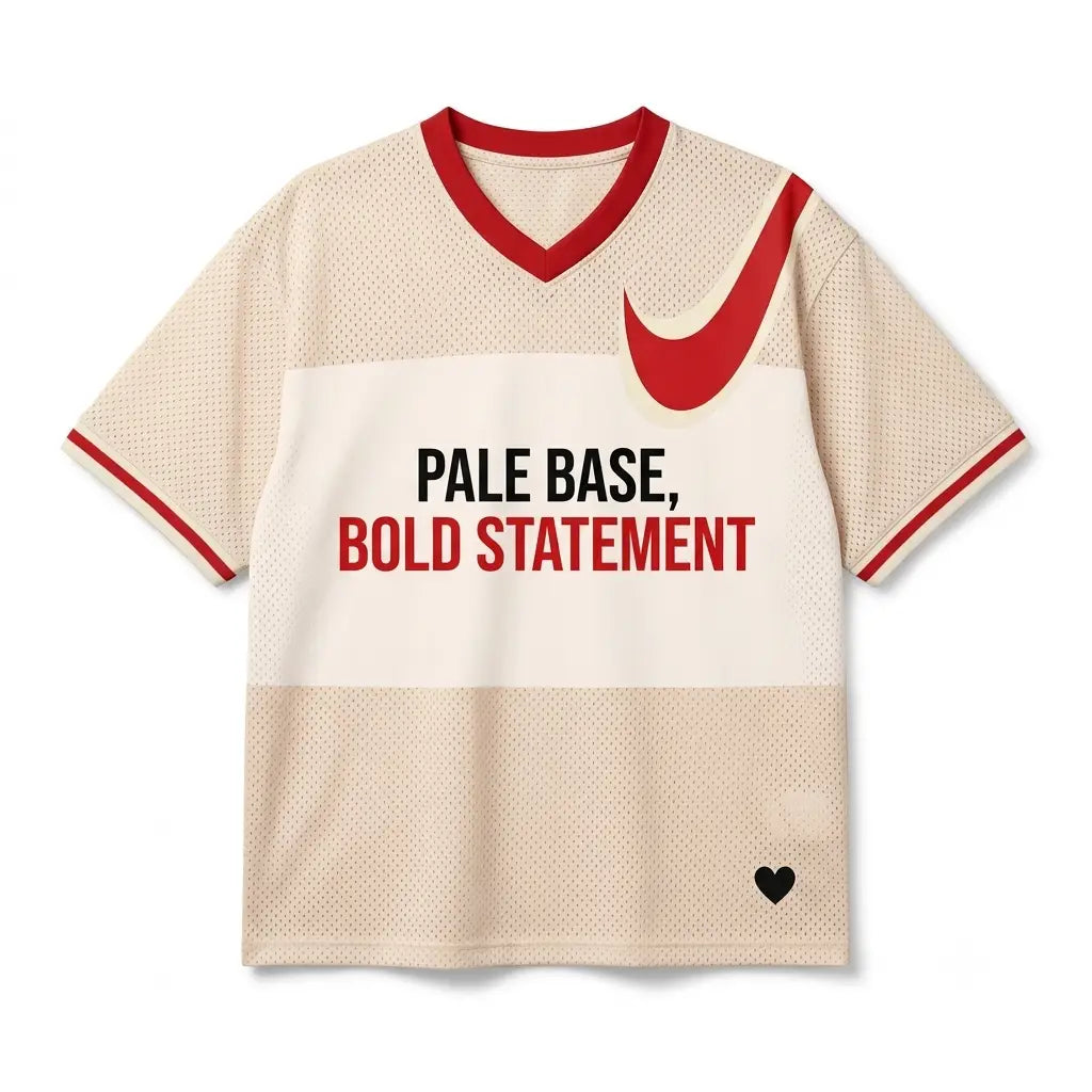 Pale Base, Bold Statement Mesh Football Jersey Inspired by Travis Scott x Air Jordan 1 Shy Pink Jersey