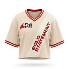 Pale Base, Bold Statement Women Crop Top Mesh Jersey Inspired by Travis Scott x Air Jordan 1 Shy Pink Jersey