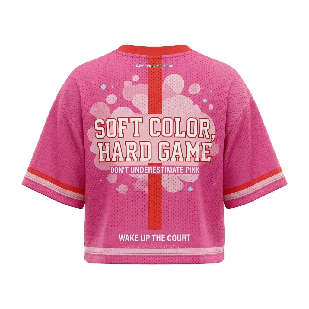 Pink Is Power Women Crop Top Mesh Jersey Inspired by Awake NY x Air Jordan 6 Bubblegum Jersey
