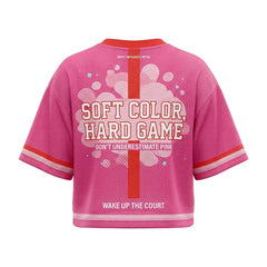 Pink Is Power Women Crop Top Mesh Jersey Inspired by Awake NY x Air Jordan 6 Bubblegum Jersey