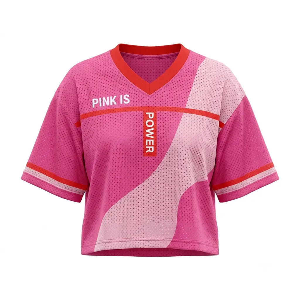 Pink Is Power Women Crop Top Mesh Jersey Inspired by Awake NY x Air Jordan 6 Bubblegum Jersey