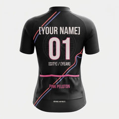 Pink Peloton Personalized Women’s Cycling Jersey Set – Custom Name & Number
