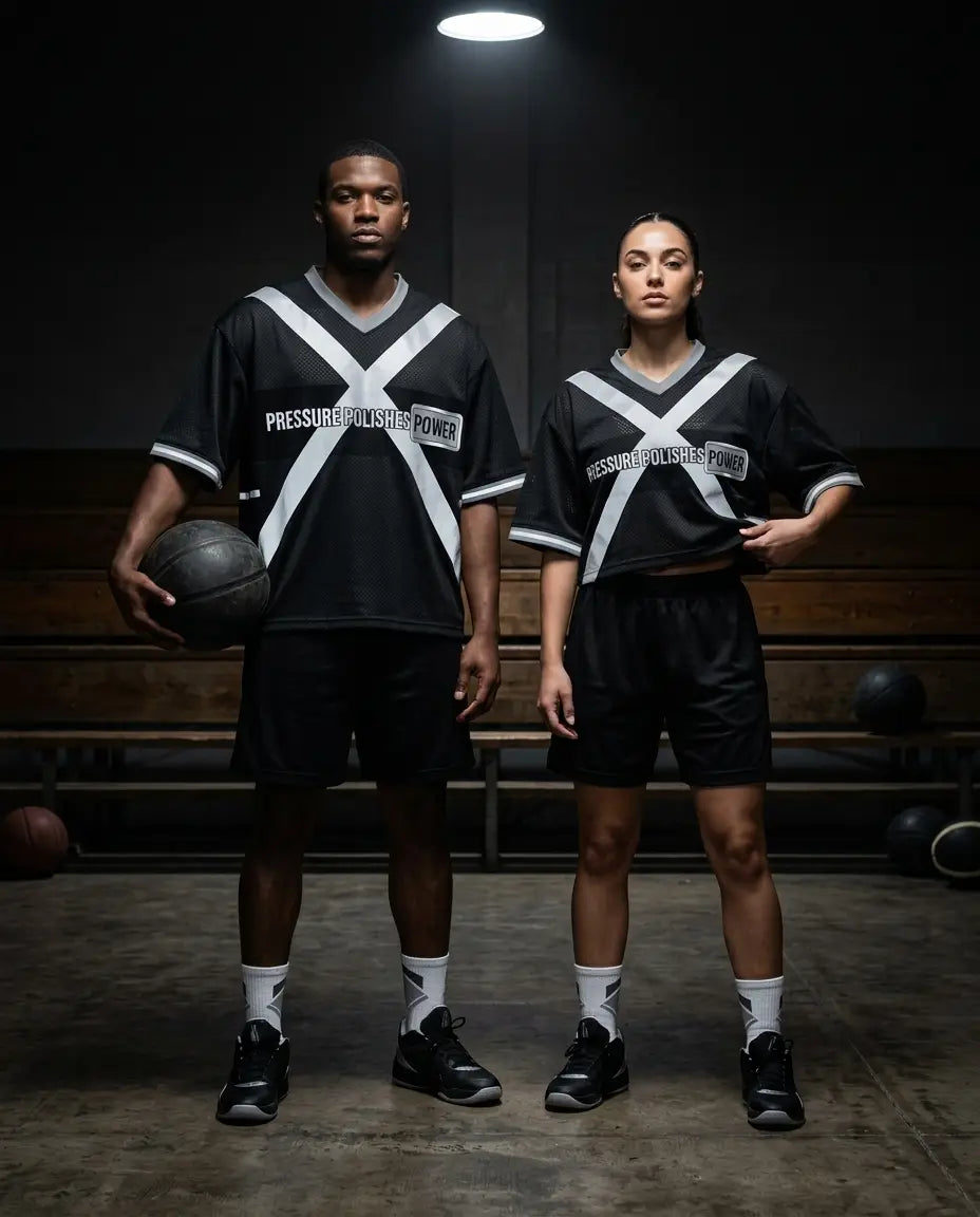 Pressure Polishes Power Women Crop Top Mesh Jersey Inspired by Air Jordan 8 Chrome Jersey